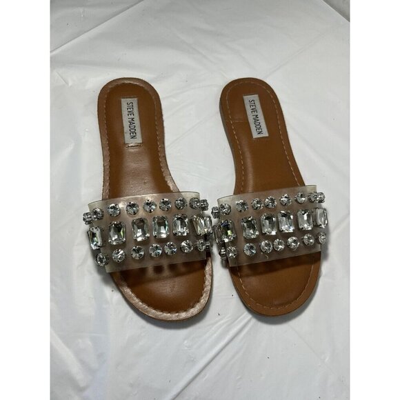 STEVE MADDEN Acasia Embellished Sandals  Slip On Sandals Sz 7.5 - Picture 15 of 16